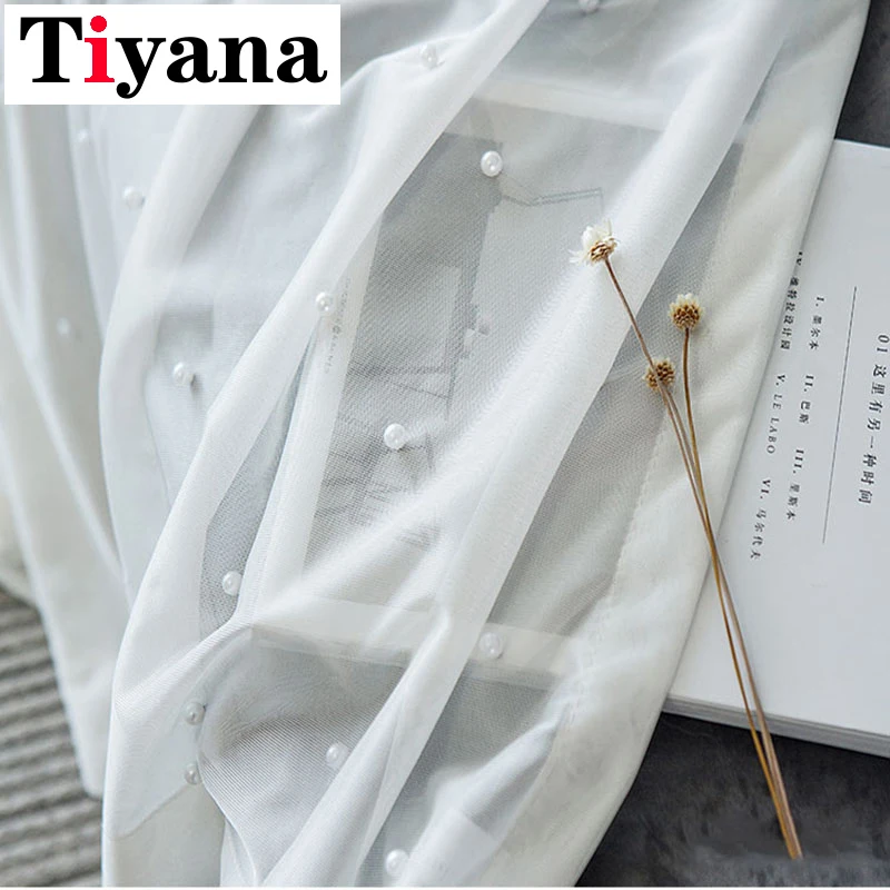 Tiyana Роскошные Жемчужные чисто белые шторы для гостиной спальни эркета балкона