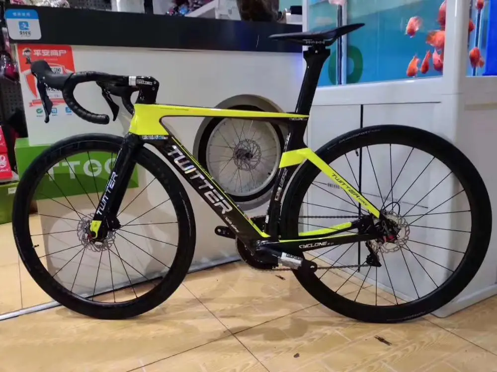 Полноуглеродный дорожный велосипед 22 скорости дисковый тормоз карбоновая рама