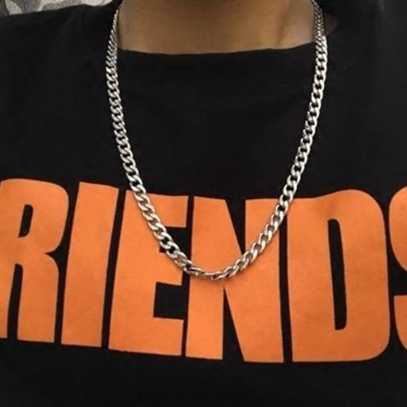 

Stylish and Atmospheric Unisex Punk Style Hip-hop Metal Necklace Retro Silver Solid Metal Hypoallergenic Easy To Match