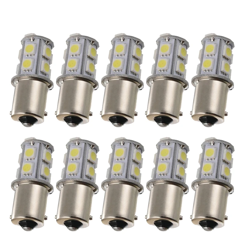 

100 шт. 1157 P21/5 Вт S25 BAY15D 1157 стробоскоп мигающий 3 Вт 13SMD 5050 Светодиодная лампа автомобильный стоп-сигнал DRL белый красный