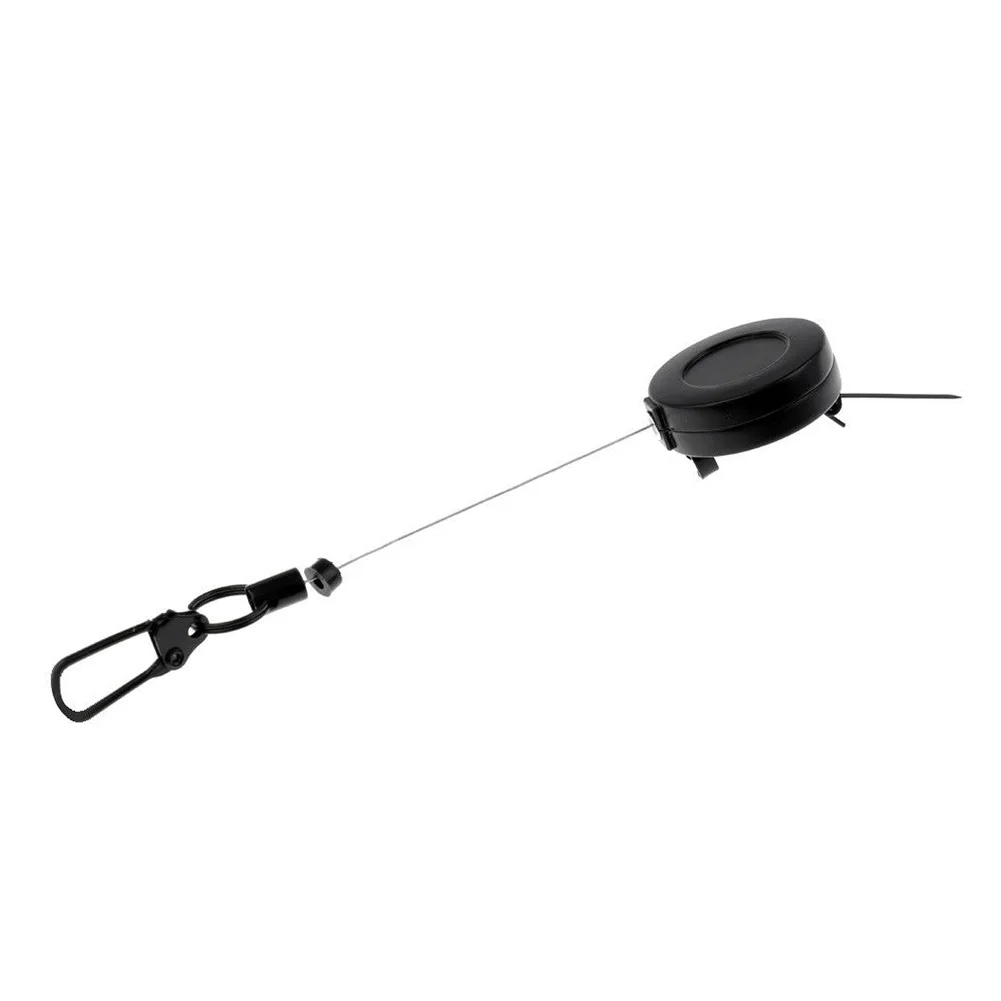 Black Fishing Zinger Carabiner Clip Fishing tool Stainless Steel Cord Wire