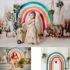 Богемный Радужный фон для фотосъемки для девочек и малышей богемная Вечеринка портрет Фотофон реквизит для фотостудии