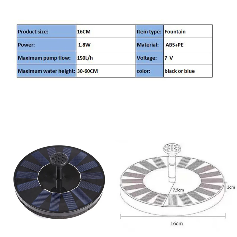 Мини фонтан для воды на солнечной батарее эко пруд водопад садовое украшение