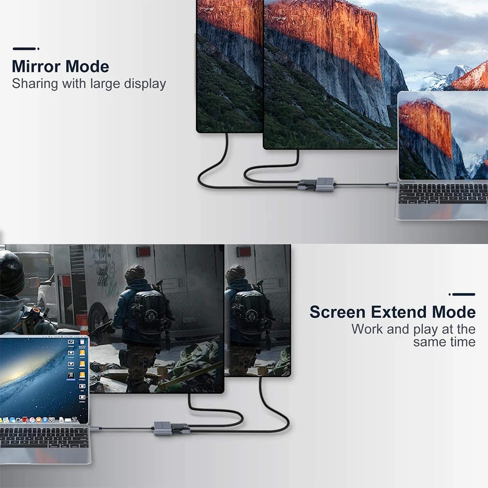 QGeeM USB C HDMI совместимый с адаптером VGA для Xiaomi Notebook Macbook Pro Type кабель 4K разветвитель