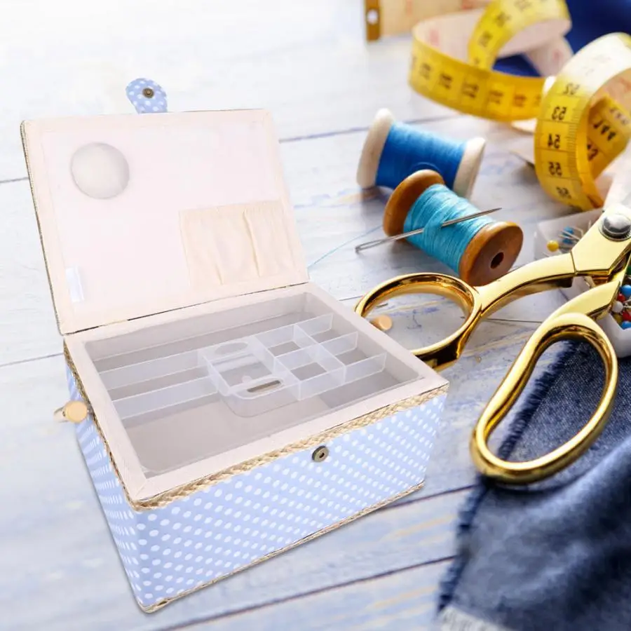 Корзина для шитья органайзер хранения ниток и игл ткани в домашних условиях ящик