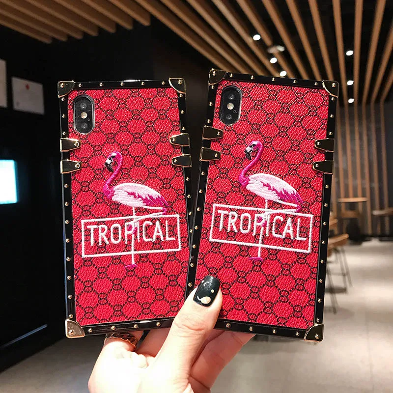 Роскошный бренд Фламинго телефонные чехлы Чехол для iphone X XR XS MAX 6 6s 7 8 Plus чехол Coque