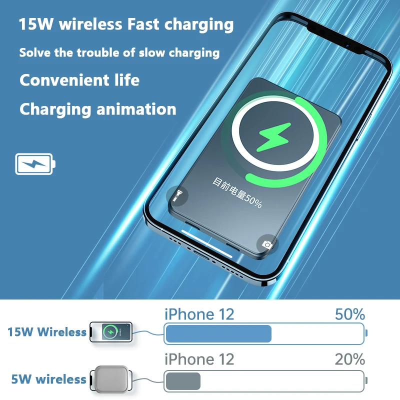 10000mah magnetic wireless power bank 2021 new 15w fast charger for iphone 12 13 pro max mobile phone external auxiliary battery free global shipping