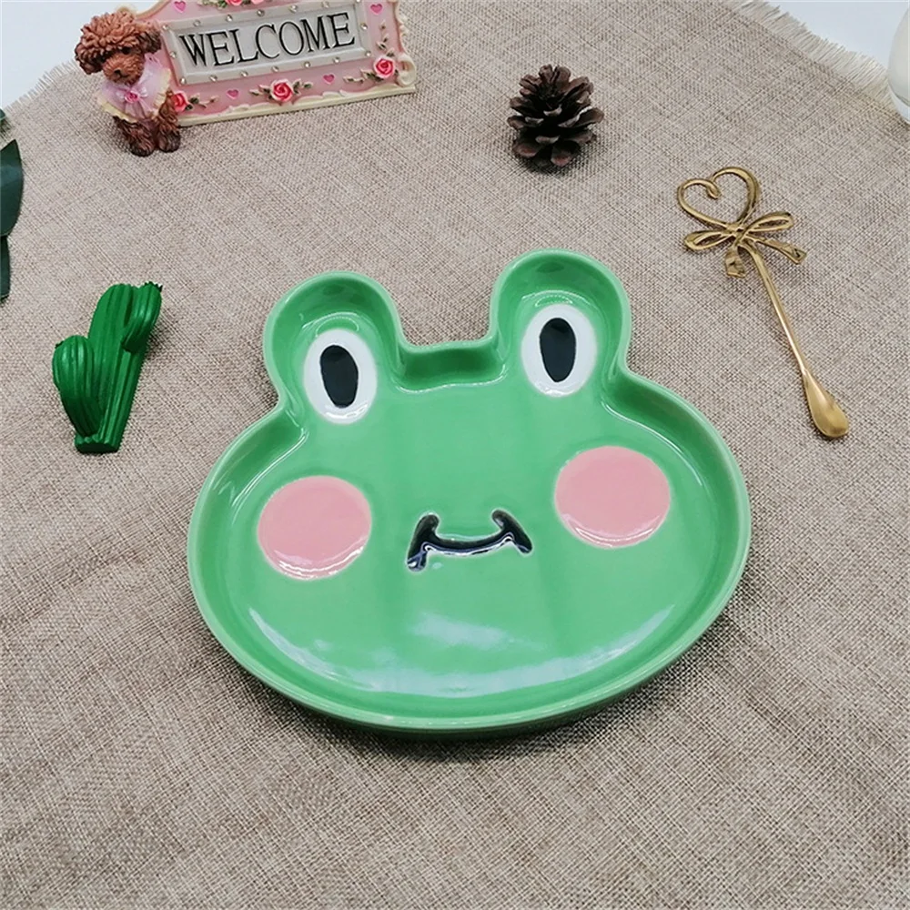 

Frog Baby Tableware Breakfast Plate Fruit Salad Plate Cute Animal Storage Tray Kitchen Kids Cartoon Dinner Duck Rabbit Plate 1PC