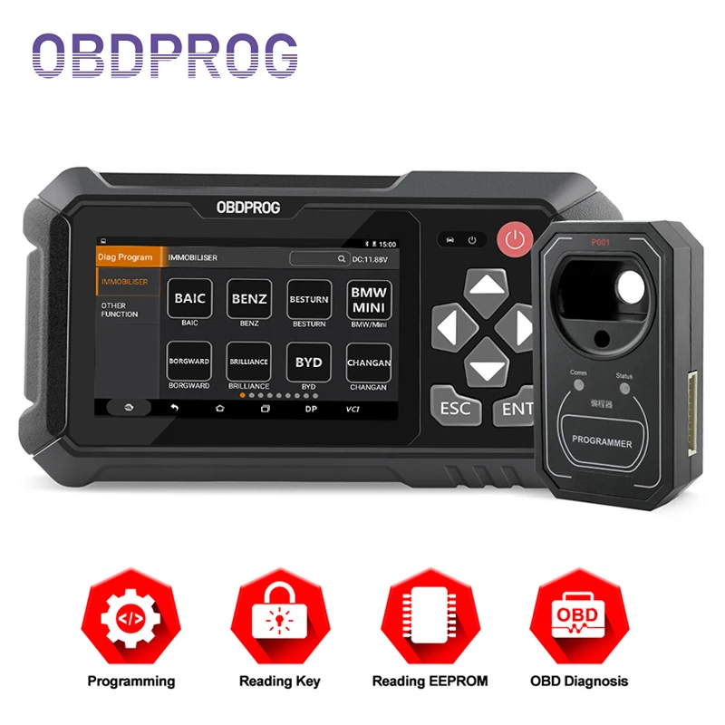 

OBDPROG OBD 2 Auto Key Programmer Eeprom Immobilizer IMMO Pin Code Reader Wifi Remote Key Master Car Diagnostic Tool 501 PK X300