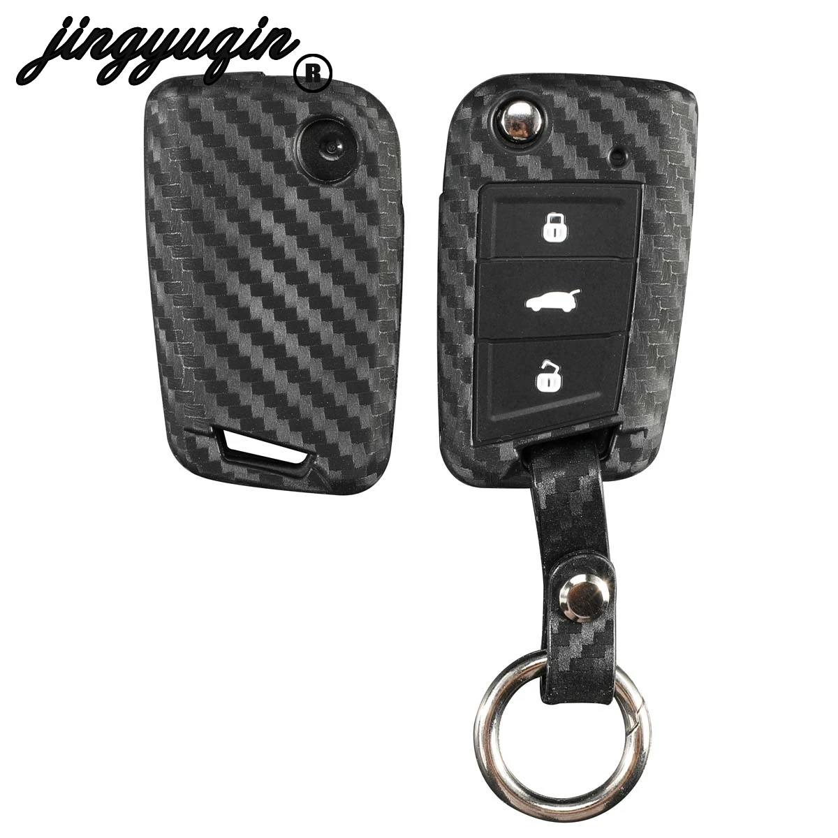 Jingyuqin карбоновая модель для VW Polo Golf 7 Tiguan Skoda Octavia Kodiaq Karoq SEAT Ateca Leon Ibiza 2015 2016|Футляр