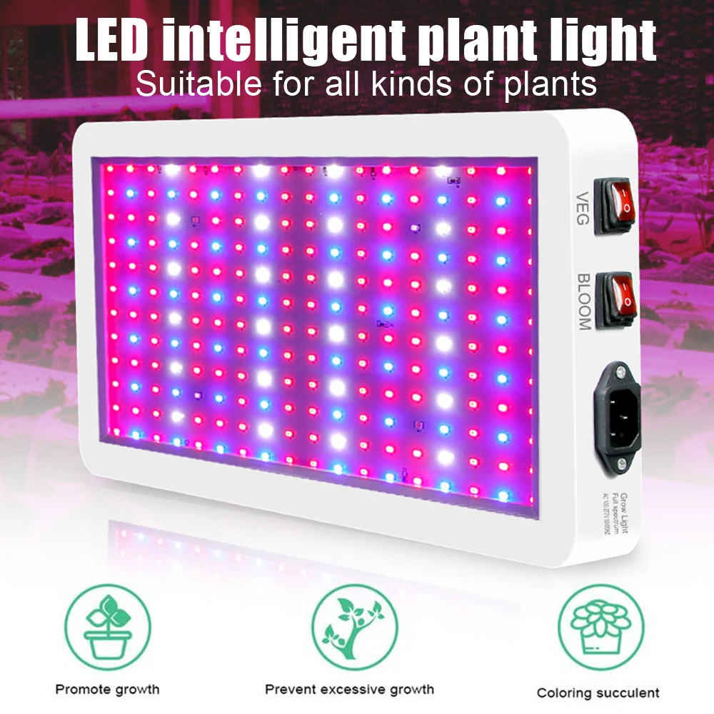 

LED Grow Light Full Spectrum with Veg/Bloom Dual Switches Waterproof LED Plant Growing Light for Indoor Plants Veg Flower
