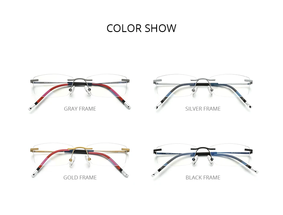 

Titanium Rimless Progressive Multifocus Glasses Vintage Unisex Optical Eyewear Anti-fatigue Prescription Reading Eyeglasses