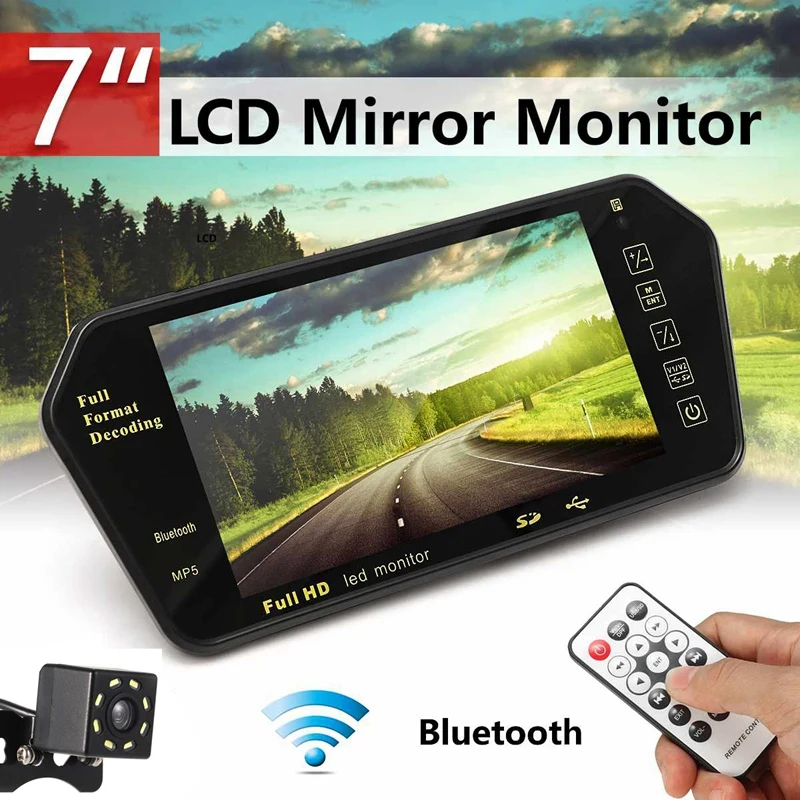 7 дюймовый автомобильный TFT LCD цветной MP5 плеер для зеркала заднего вида Viedo|CD-плеер