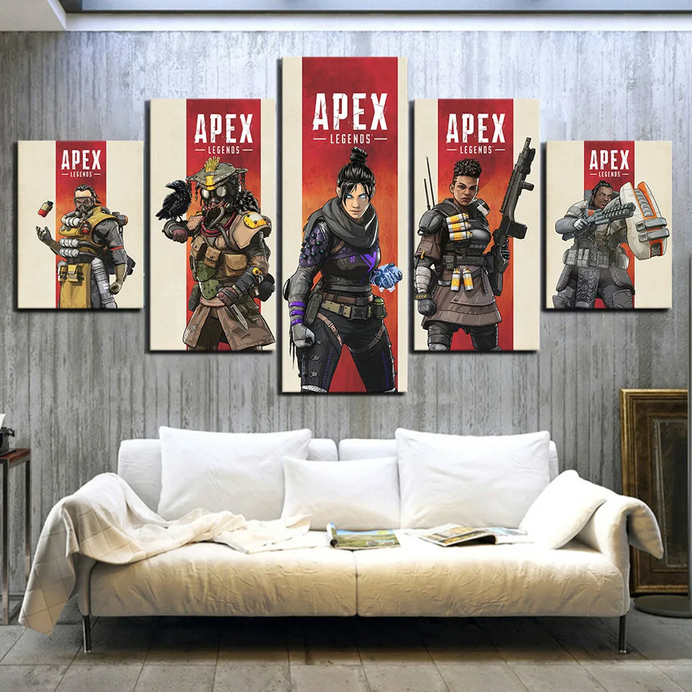 5 шт. HD мультяшный принт с картинкой из игры Apex Legends постер картина картины холст