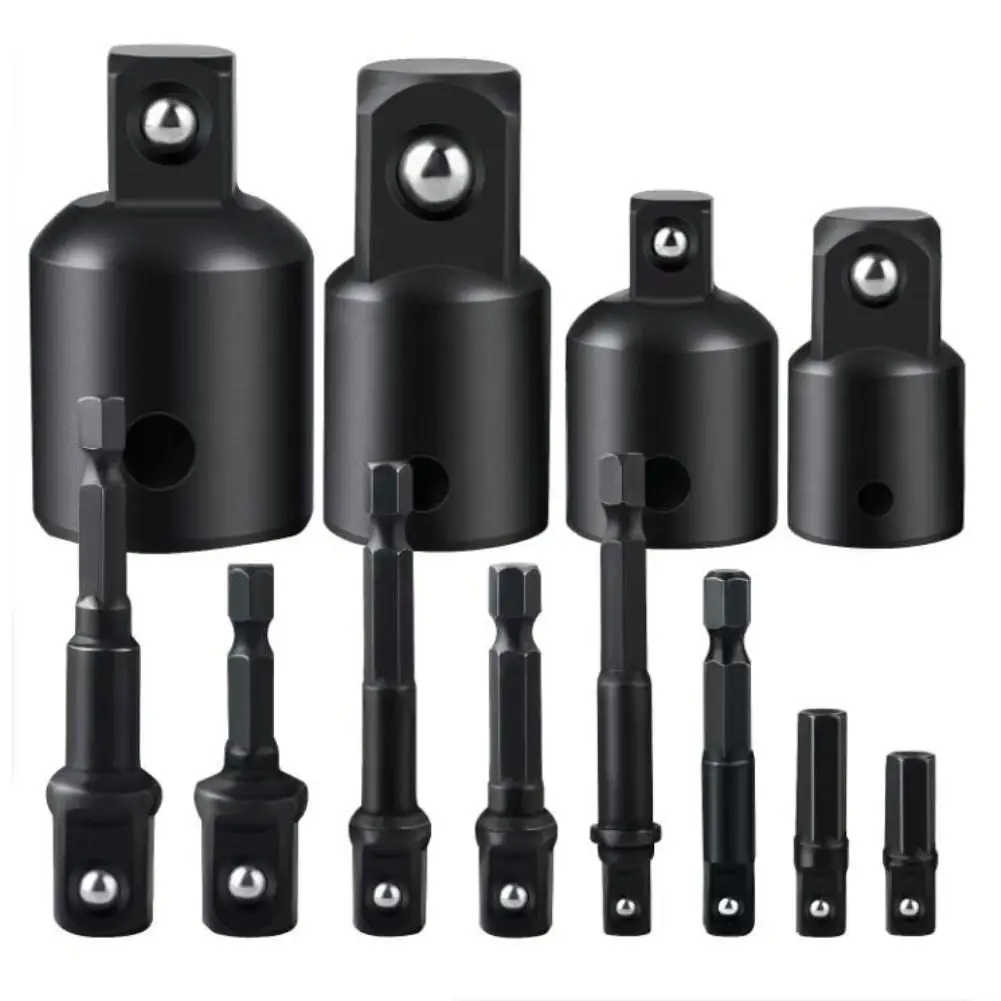 12ppcs 1/4 3/8 1/2 Drive Socket Adapter Converter Reducer Air Impact Craftsman Socket Wrench Adapter Hand Tools Set Repair Tools