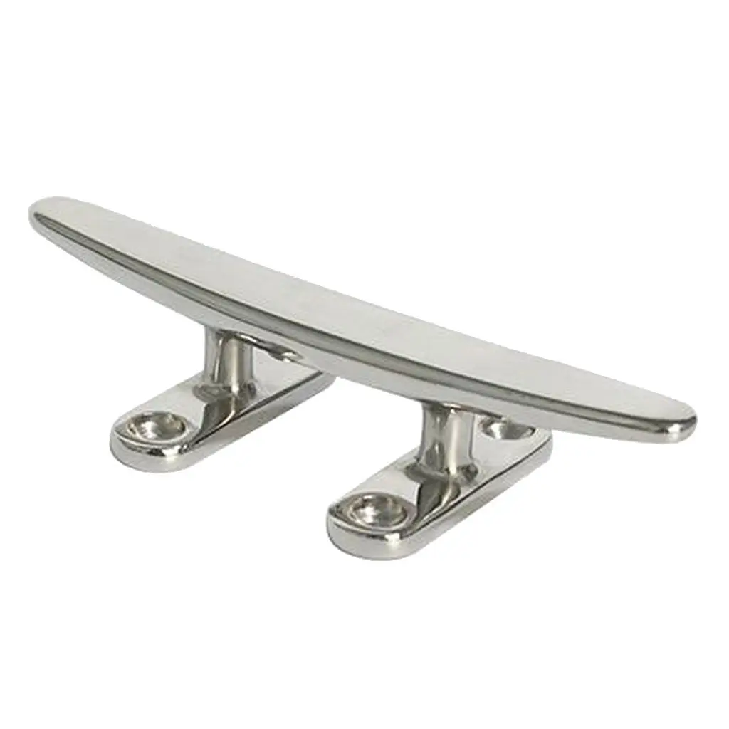 

8 inch Boat Stainless Steel Cord Cleat Open Base Low Flat Marine Grade