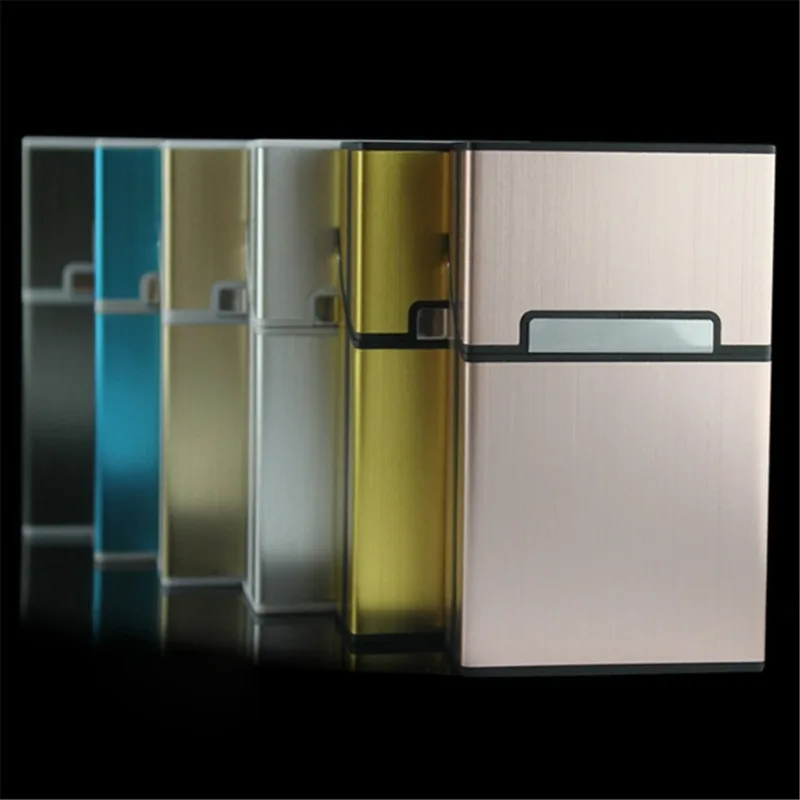 

1PC Candy Color Cigarette Case Fashion Aluminum 20 PCS Cigarettes Capacity Cigarettes Case Magnetic Buckle Tobacco Box
