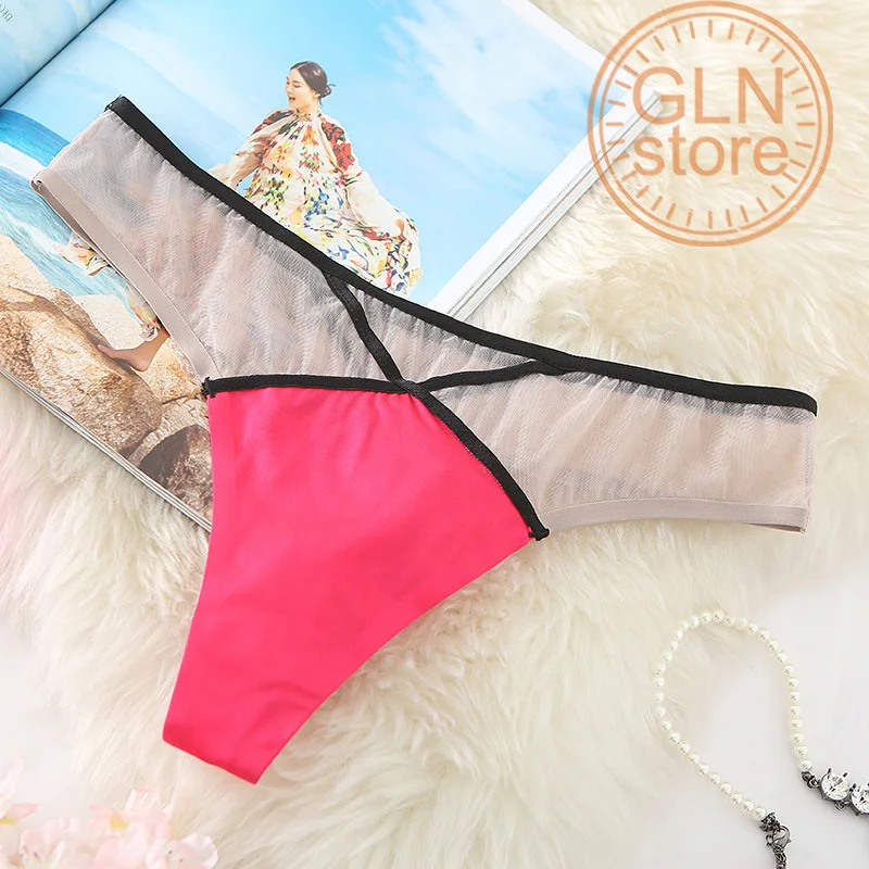 

Women 's Thong Panties Lady Underwear T- pants Low-waist Shorts Cotton Crotch New Color Matching Seamless Lingerie 103
