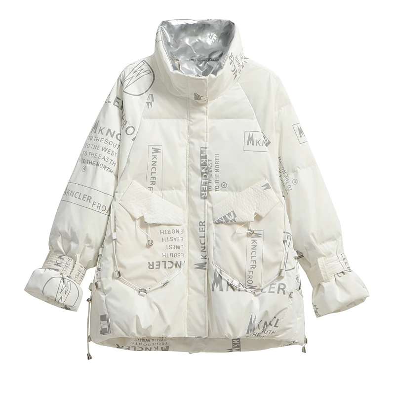 New down Jacket Women's Winter Short Glossy No-Wash Design Sense Niche Loose Puffer Jacket Coat
