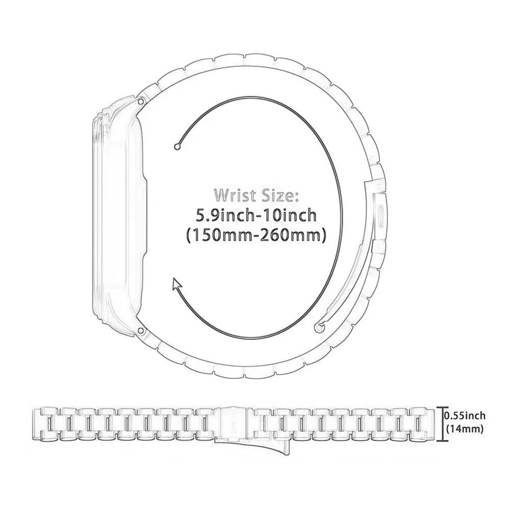 

General Purpose Stainless Steel Bracelet Strap For Bracelet 3/4/5/6 Watch Accessories Replacement Strap