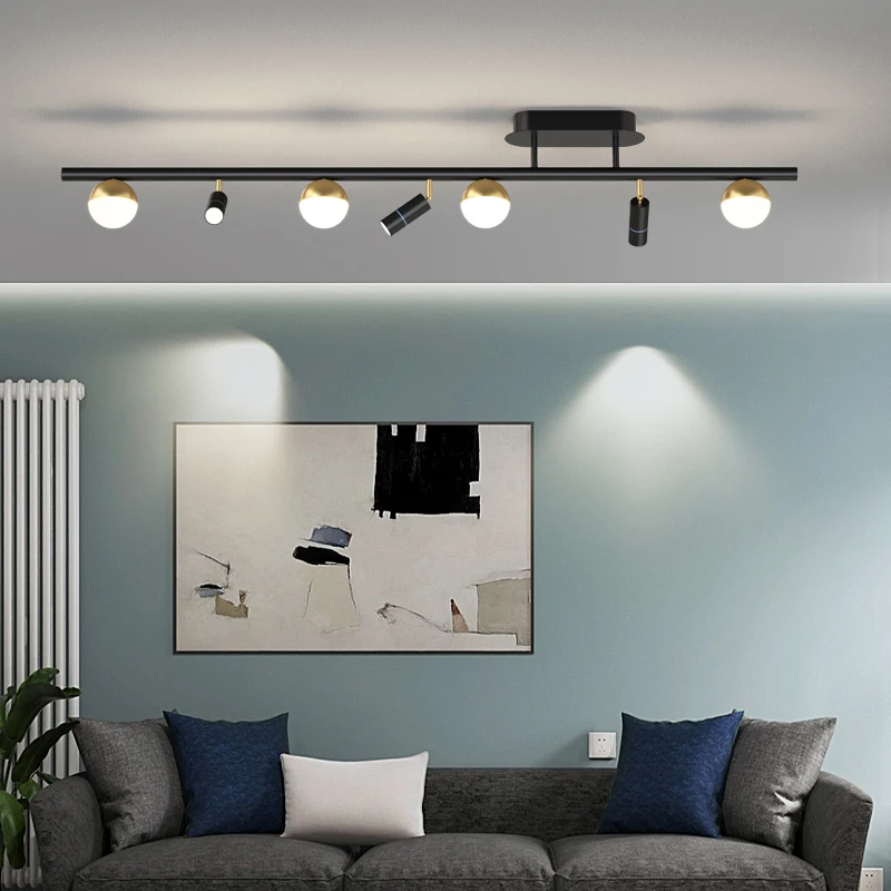 

ODYSEN Creative Long Chandelier for Living Room Ceiling Lamp Ball Modern Spotlight Decoration Passage Dining Kitchen Island