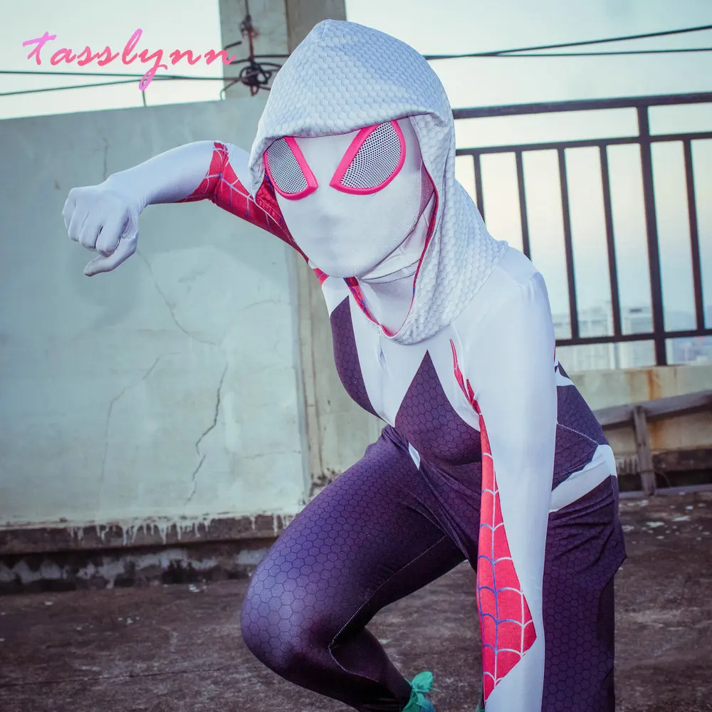 Anime Cosplay Gwenom Costume Sexy Gwen Stacy Cosplay Halloween Costumes for Women Superhero Spider Girls Tights Suit