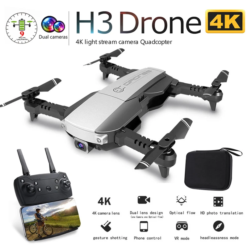 H3 Профессиональный складной Дрон с двойной камерой 4K HD WiFi FPV широкий угол