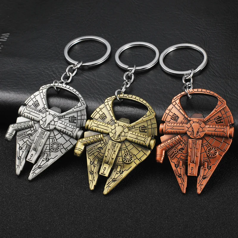 

Star Wars Spaceship Bottle Opener Car Keychain Star Wars Necklace Millennium Falcon Spaceship Car Pendant