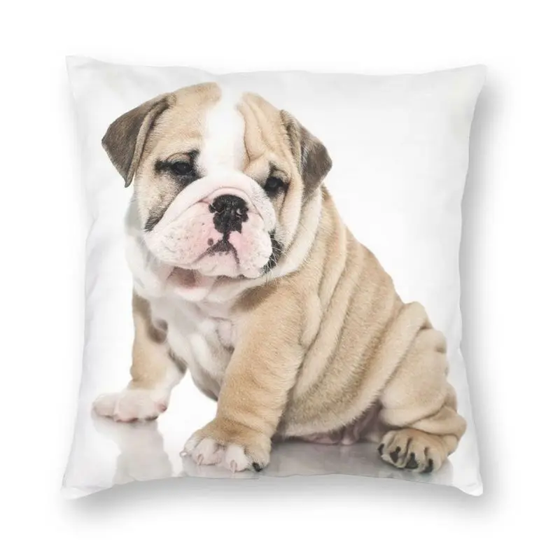 

Fashion Cute British English Bulldog Throw Pillow Case Home Decorative Pet Dog Lover Cushion Cover 45x45cm Pillowcover for Sofa