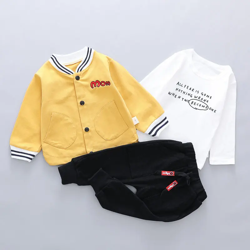 

2020 Autumn Baby Children Clothes Suit Boys Girls Cartoon Jackets T Shirt Pants 3Pcs/sets Kids Toddler Fashion Cotton Tracksuits
