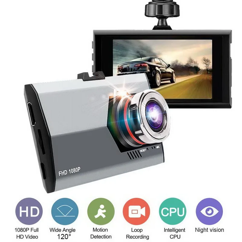 HD 3 Inch Автомобильный регистратор 3," HD дисплей экран Full HD 1080P зеркало заднего вида 170 градусов широкоугольная Автомобильная dvr камера - Название цвета: HD 3 Inch