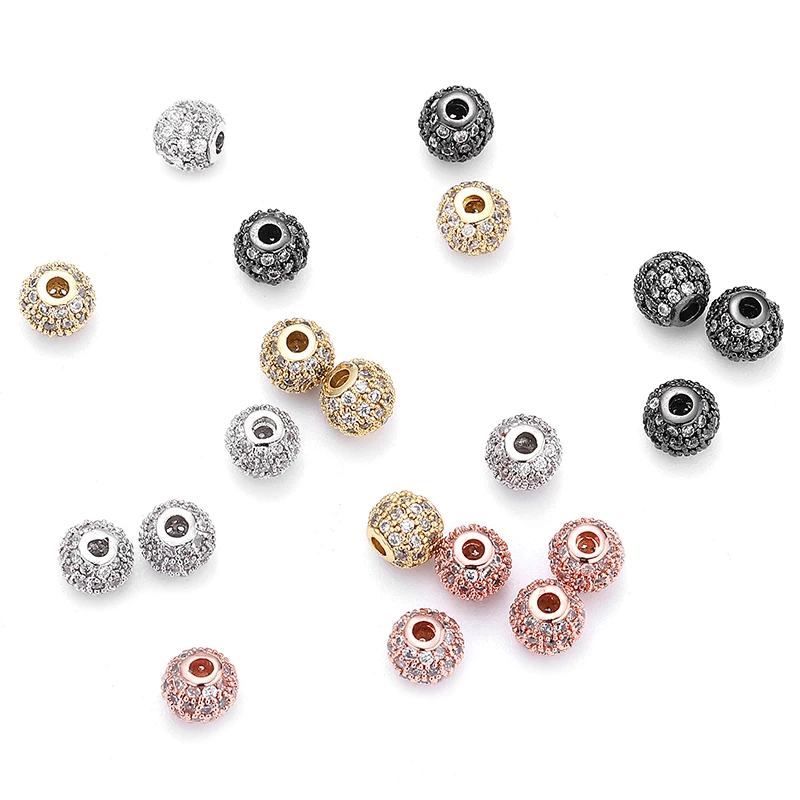 

5 шт./лот 4 мм микро кубический цирконий круглые шарики бусины-разделители свободные бусины для изготовления ювелирных изделий Аксессуары о...