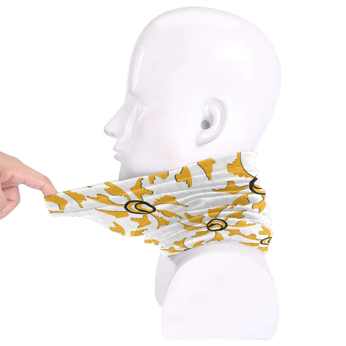 Маска для лица с желтым цветочным принтом и черепом езды на велосипеде лыжах