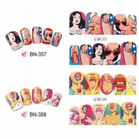nail stickers 12 european and american street style diy nail watermark stickers sexy lips series nail