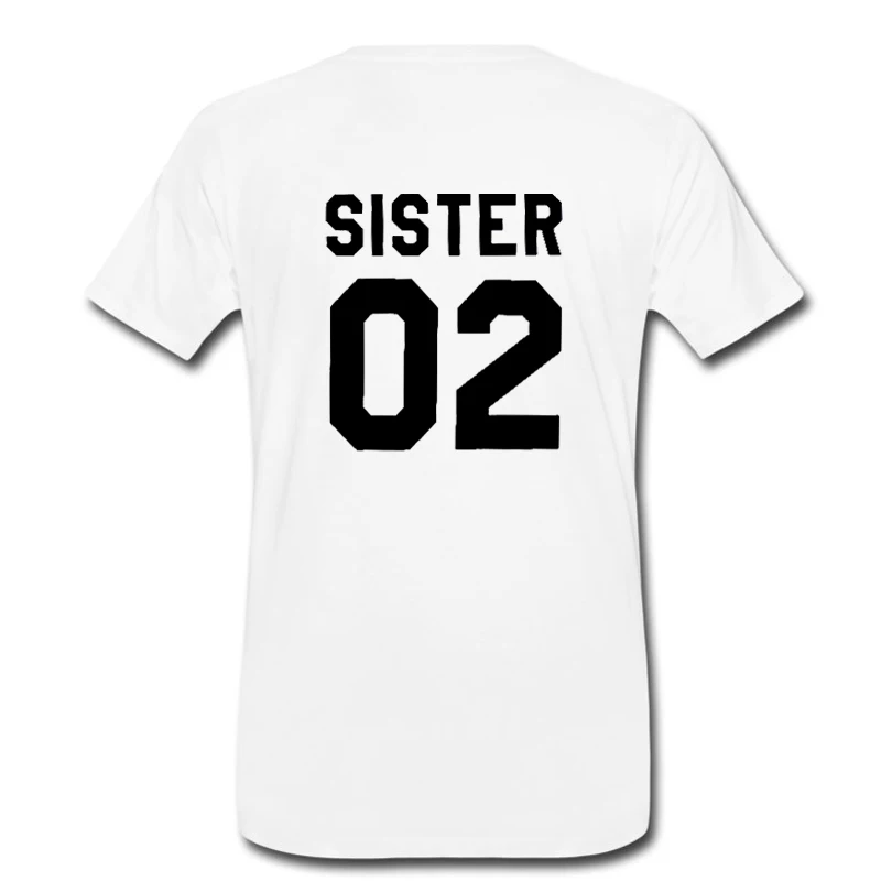 WTQWT0745-White-02 ZOGANKI женская модная летняя футболка с лучшими друзьями SISTER 01 SISTER 02 футболка с коротким рукавом повседневные женские футболки топы - Цвет: WTQWT0745-White-02