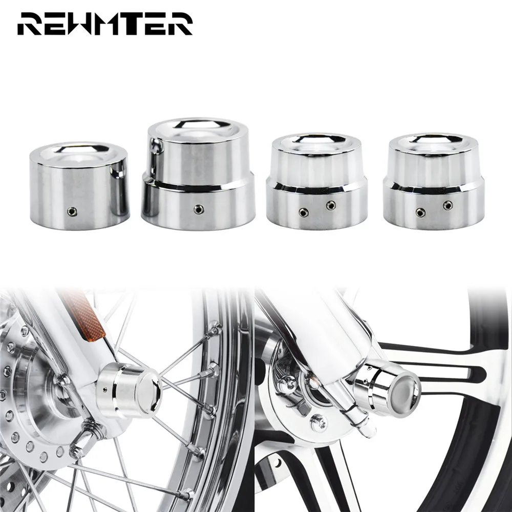 

Motorcycle Chrome Front Rear Axle Nut Covers Cap Bolt 4PCS For Harley Touring Softail Dyna Sportster Road Glide XL Slim FLS FXD