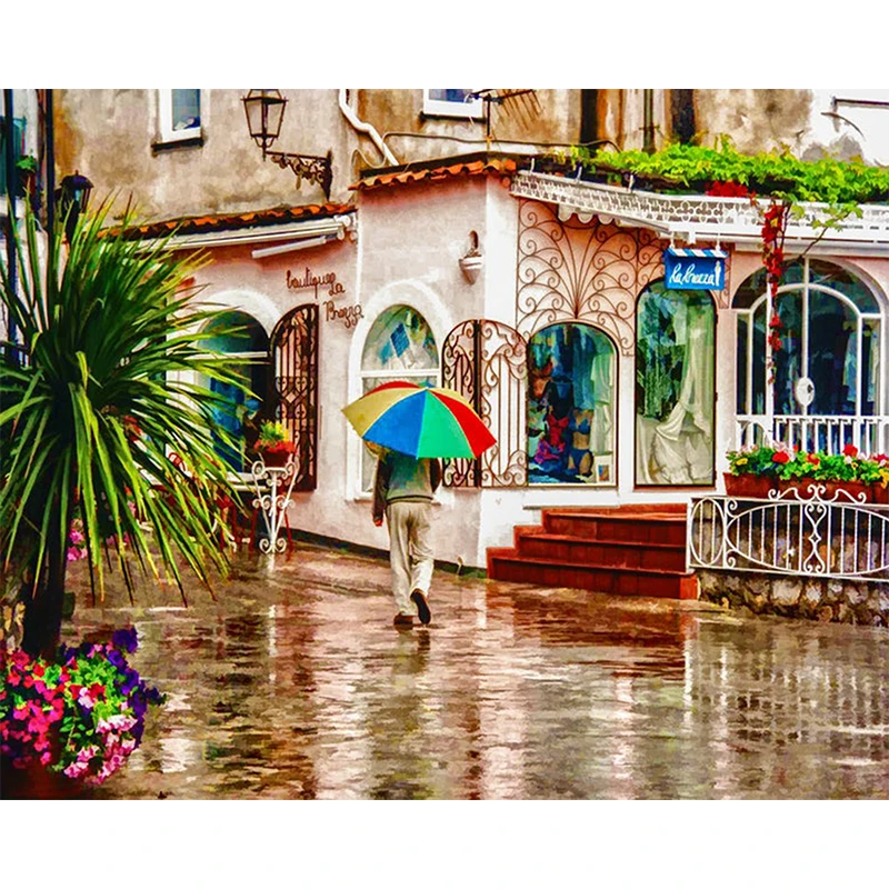 DIY 5D полный набор алмазной живописи город улица Вышивка крестом домашнее