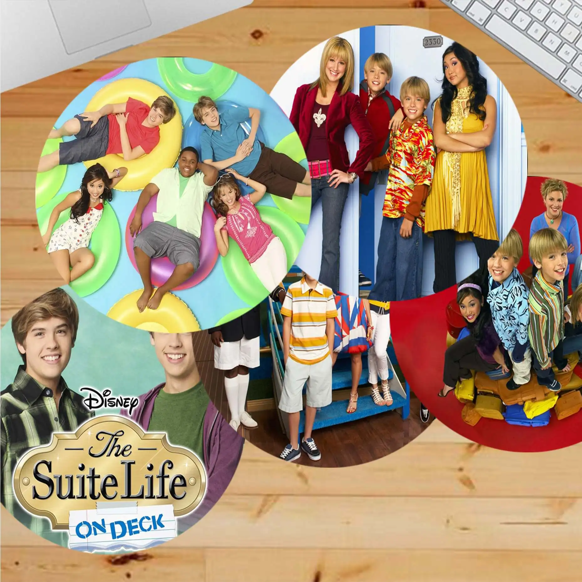 

Новый игровой круглый коврик для мыши для ноутбука Disney The Suite Life on Deck Season, нескользящий коврик для мыши для ноутбука