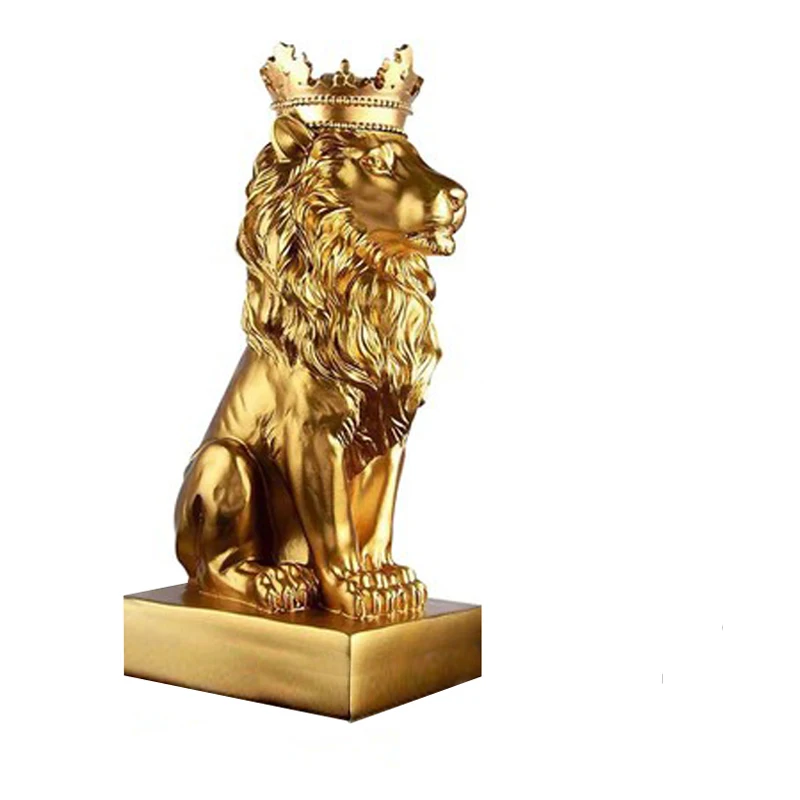 

New Crown Lion Living Room Decoration Craft Resin Lion Best Gift Art Toy Lion