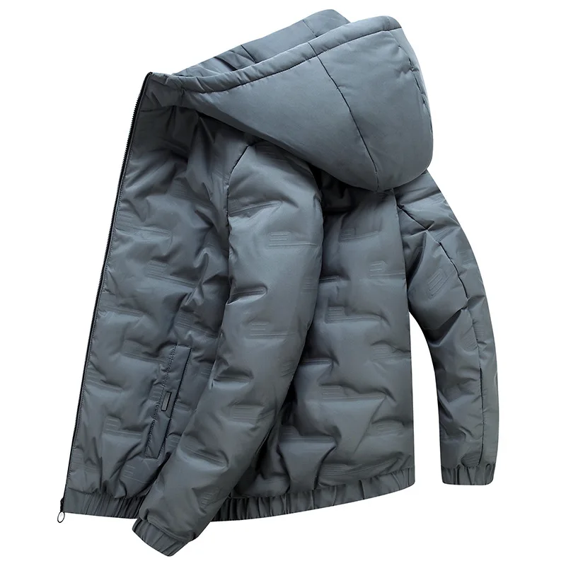 Men's Down Jacket Thick Warm Puff Coat Hooded solid Color High Quality Jacket  Male Fashion Style Windproof Clothes Outwear
