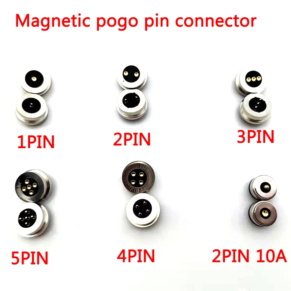 

3set 2-5P round 10A high current magnet suction spring Magnetic DC pogo pin connector, male and female LED probe power charging