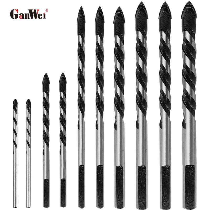 

GanWei 10 Packs Industrial Strength Carbide Chrome Plated Drill for Brick, Cement, Concrete, Plastic, Cinder Block, Wood etc