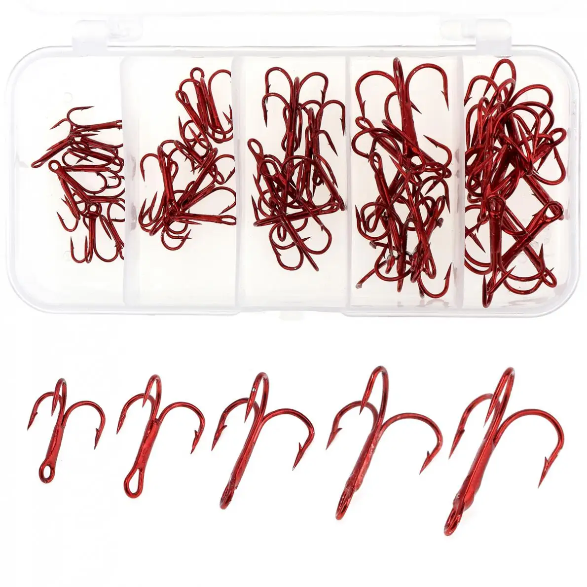 

50pcs/lot 2 /4 /6 /8 /10 # High Carbon Steel Fishing Hooks Treble Hooks Fishing Tackle