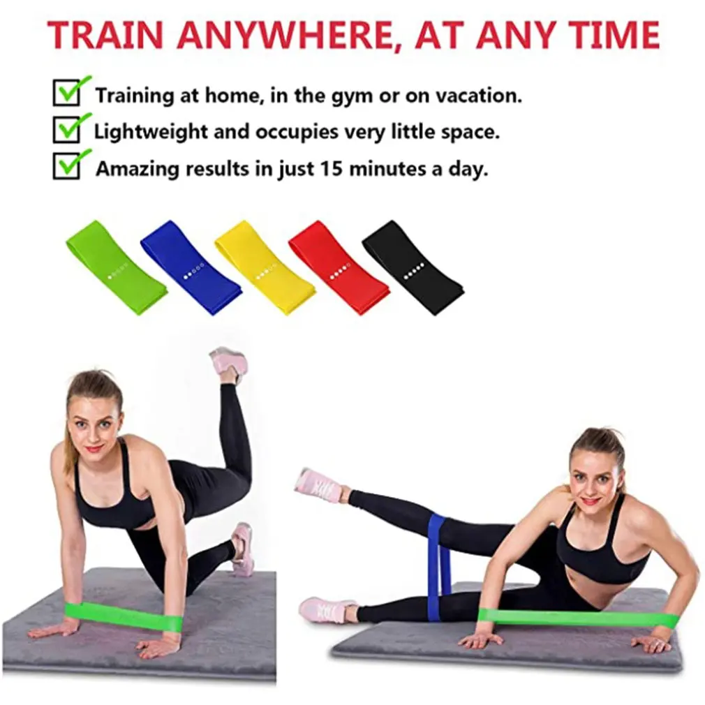 

5Pcs Yoga Stretch Bands Adjustable Sport Yoga Belts Ring Fitness Gym Strap Arm Legs Waist Exercise Training Resistance Strap