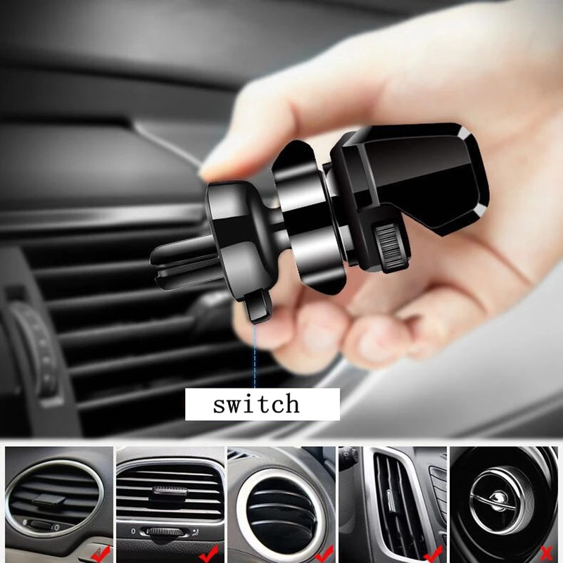 Автомобильный держатель для телефона в автомобиле Gravity Air Vent клип крепление без