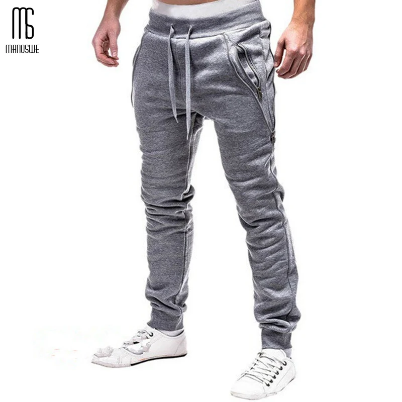 Мужские модные однотонные спортивные брюки Manoswe зимние теплые карандаш со