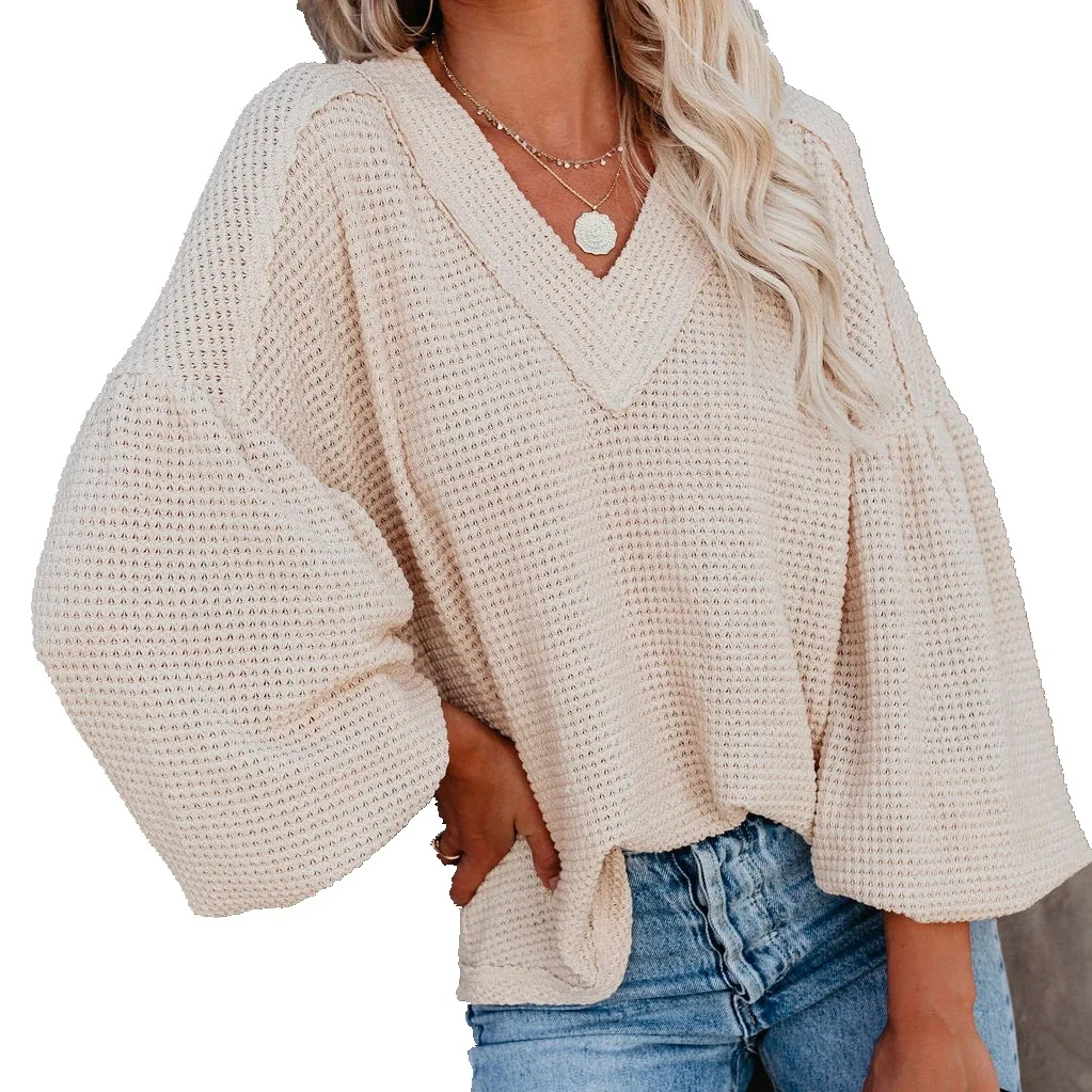 

2020 Female Autumn Tshirts Women Solid V-neck Tops Long Sleeve T-shirt Knot Lady Clothing Tshirts Ropa De Mujer shirts for women