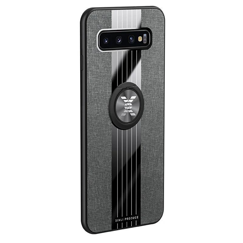 Чехол для Samsung Galaxy S10 Plus тканевый Матовый Магнитный чехол телефона S8 S9 S10E задние