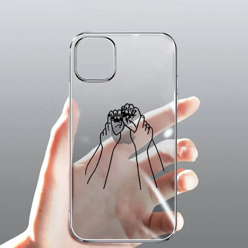 

Minimalist Line Sexy Couple Phone Case Transparent for Clear iPhone case 11 12 mini pro XS MAX 8 7 6 6S Plus X 5S SE 2020 XR