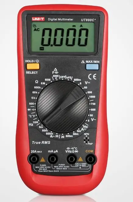 Uni-t Цифровой мультиметр True RMS UT890C UT890C+ UT890D+ ручной диапазон AC DC Частота, емкость, температура измерительный прибор с подсветкой - Цвет: UT890C plus